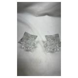 Pair of Crystal Star Shaped Tealight Holders