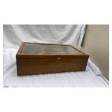 Wooden Display Case with Glass Top