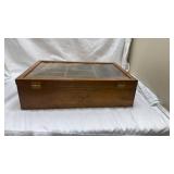 Wooden Display Case with Glass Top