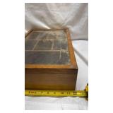 Wooden Display Case with Glass Top