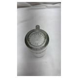 Holiday Holly Pattern Glass Beer Stein