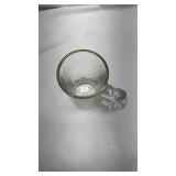 Holiday Holly Pattern Glass Beer Stein