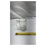 Holiday Holly Pattern Glass Beer Stein