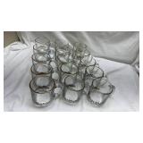 Holiday Holly Glass Punch Cups Set of 15