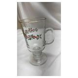 Holiday Holly Irish Coffee Glass Set of 12