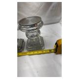 Mercury Glass Candlesticks with Square Base