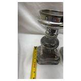 Mercury Glass Candlesticks with Square Base