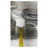 Mercury Glass Candlesticks with Square Base