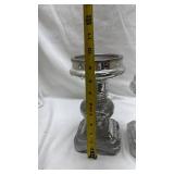 Mercury Glass Candlesticks with Square Base