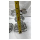 Mercury Glass Candlesticks with Square Base