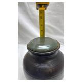 Traditional Black Clay Storage Jar with Lid