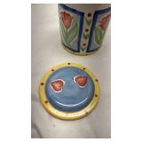 Hausenware Tulip Pattern Ceramic Canister