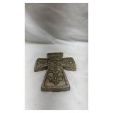 Decorative Metal Cross with Scrollwork Design
