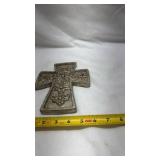 Decorative Metal Cross with Scrollwork Design