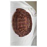Handwoven Brown Wicker Bowl with Handles