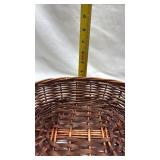 Handwoven Brown Wicker Bowl with Handles