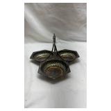 Art Deco Triple Serving Dish with Handle