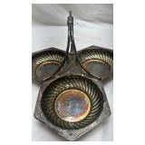 Art Deco Triple Serving Dish with Handle