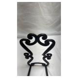 Decorative Black Iron Scroll Book Stand