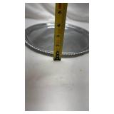 Round Silver Serving Platter with Ornate Border