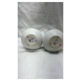 Modern White and Chrome Decorative Vases - Set of 2