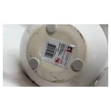 Modern White and Chrome Decorative Vases - Set of 2