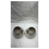 Modern White and Chrome Decorative Vases - Set of 2