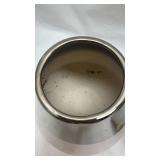 Modern White and Chrome Decorative Vases - Set of 2