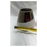 Modern White and Chrome Decorative Vases - Set of 2