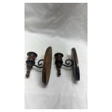 Traditional Wooden Wall Sconce Pair