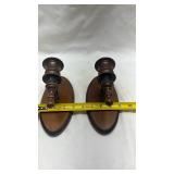 Traditional Wooden Wall Sconce Pair