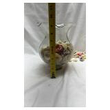 Clear Glass Vase with Seashell Collection