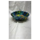 Multicolored Scalloped Pottery Bowl