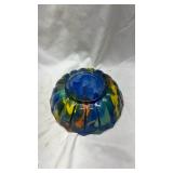 Multicolored Scalloped Pottery Bowl