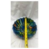 Multicolored Scalloped Pottery Bowl