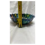 Multicolored Scalloped Pottery Bowl