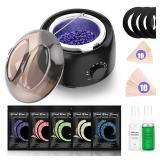 TIKESI Waxing Kit - Wax Warmer for Hair Removal, Hard Wax Kit with 14oz 5 Bags Hard Wax Beans for Full Body, Legs, Face, Eyebrows, Bikini, Brazilian Waxing Kit for Women Men