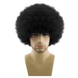 MFCMF 70s Afro Wig Men, Disco Afro Natural Fluffy Wig Costumes Wig Hippie Rocker Funny Cosplay Synthetic Wigs for Halloween Party(Black)
