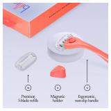 Billie Razors for Women Shave Kit Womens Razor + 4 x 5-Blade Razor Refills + Magnetic Holder Coral