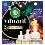 3PK Air Wick Plug In Vibrant Scented Oil, Glowing Campfire & Starlit Sky, Air Fresheners for Home Long Lasting,Home Room Fresheners,Air Freshener Plug In, House Essentials for Small Spaces + Large Spa