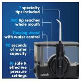 Waterpik ION Professional Water Flosser, Rechargeable and Portable for Teeth, Gums, Braces, 10 Settings, 7 Flossing Tips For Multiple Users And Needs, ADA Accepted, WF-12 Black