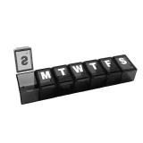 Amazon Basic Care Weekly (7-Day) Pill Organizer, Vitamin Planner, And Medicine Box, Medium Compartments, Black