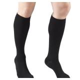 Truform 15-20 mmHg Compression Stockings for Men and Women, Knee High Length, Closed Toe, Black, X-Large
