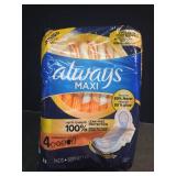 Always Maxi Pads Overnight Absorbency Unscented with Wings - Size 4 - 33ct