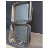 15 pk Genpak Large Snap-It 1 Cmpt. Vented Hinged Container - 9 1/4\" x 9 1/4\" x 3\", Black