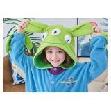 XIECGGYZE Kids Animal Onesie,Snug Fit Flannel Cosplay Costume Pajamas Sleepwear, 12/14, Three-eyed