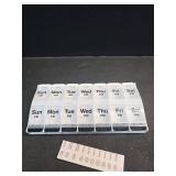 EZY DOSE Push Button (7-Day) Pill Case, Medicine Planner, Vitamin Organizer, 2 Times a Day, AM/PM Container, X-Large Compartments, Arthritis Friendly, Easy to Use, Clear Lids, Clear/Black, BPA Free