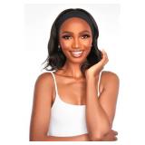 Rebasar Deep Wave Headband Wig 100% Human Hair 14 Inch Straight Bob (Natural Color), with wig cap and extra headband