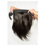 Rebasar Deep Wave Headband Wig 100% Human Hair 14 Inch Straight Bob (Natural Color), with wig cap and extra headband