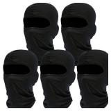 ROXUN Balaclava Ski Mask, 5 Pack Neck Gaiter Motorcycle Scarf Summer Cooling UV Protector for Men/Women Black